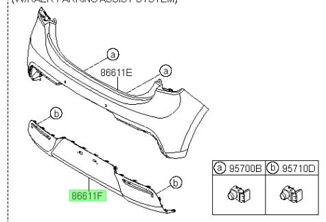Funda Parachoque Trasero Inferior Alternativa Para Kia All New Rio 4 Sedan hasta 2017