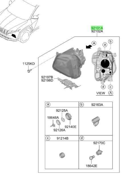 Optico Izquierdo Para Hyundai Tucson desde 2021Alternativo