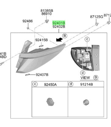 Foco Trasero Izquierdo Para Hyundai Tucson desde 2021Alternativo