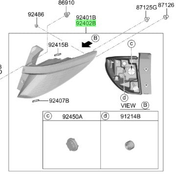 Foco Trasero Derecho Para Hyundai Tucson desde 2021 Alternativo