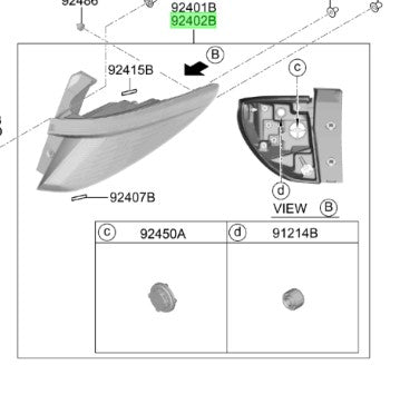 FAROL TRASERO RH PARA HYUNDAI TUCSON DESDE 2021 ORIGINAL