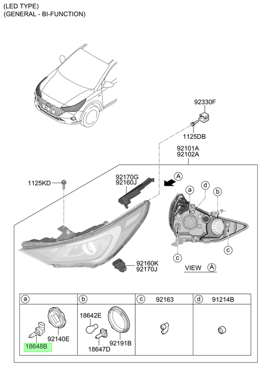 Ampolleta Halógena Original Para Hyundai Accent 2017-2024