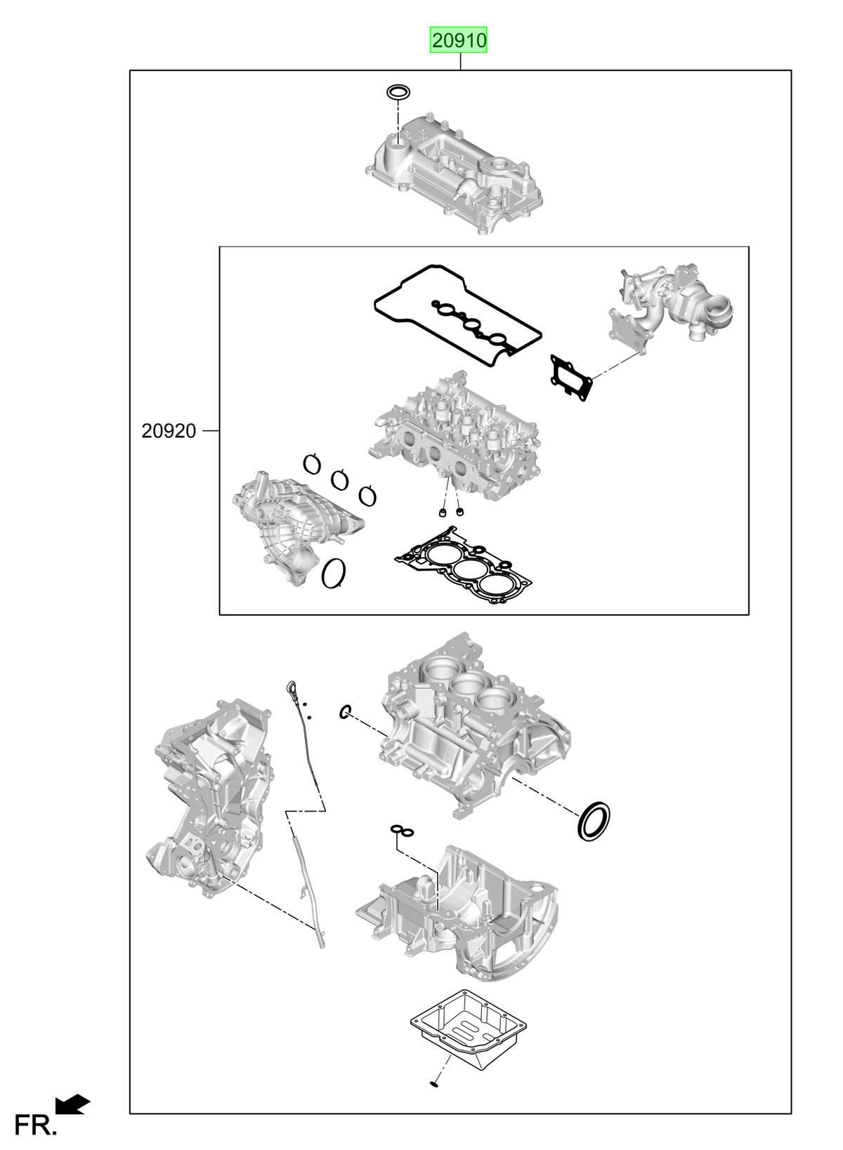 Kit Empaq. Motor Original Para Hyundai Venue 2019-2025