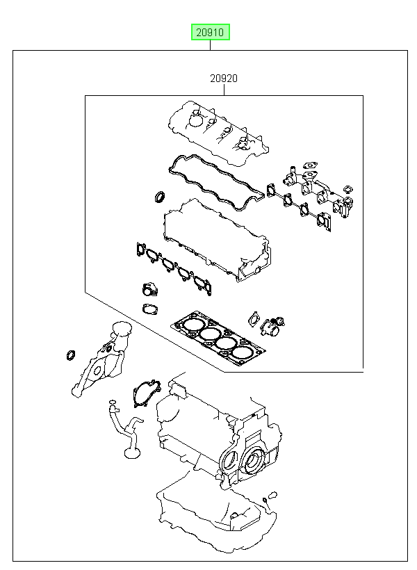 Jgo. Empaq. Motor Original Para Hyundai Santa Fe 2005-2010