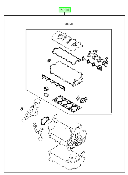Jgo. Empaq. Motor Original Para Hyundai Santa Fe 2005-2010