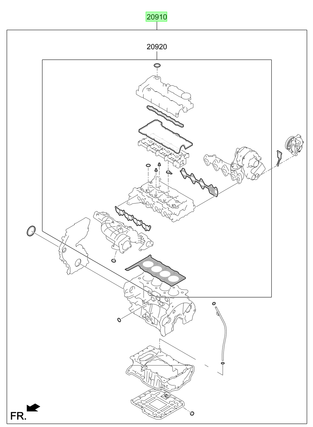 Jgo. Empaq. Motor Original Para Kia Sorento 2017-2021