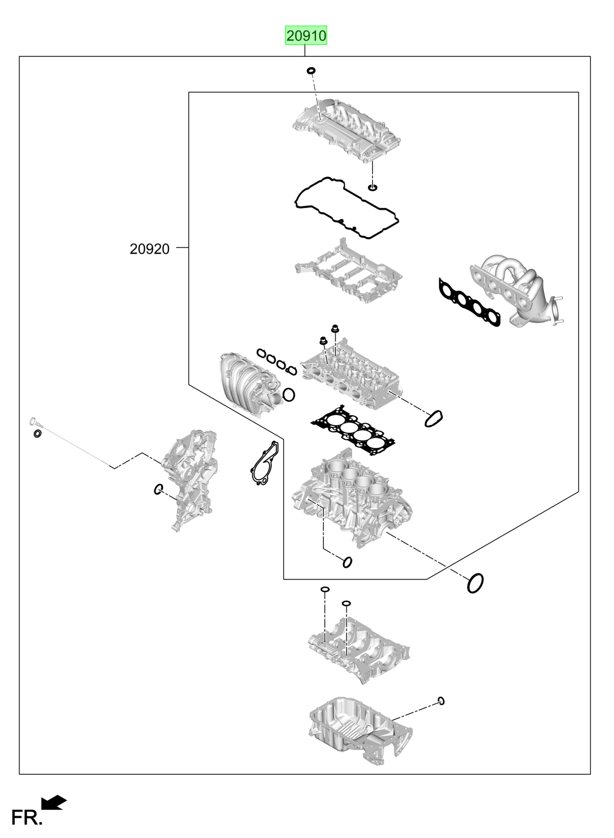 Kit Juntas Motor Original Para Hyundai Tucson 2021-2025