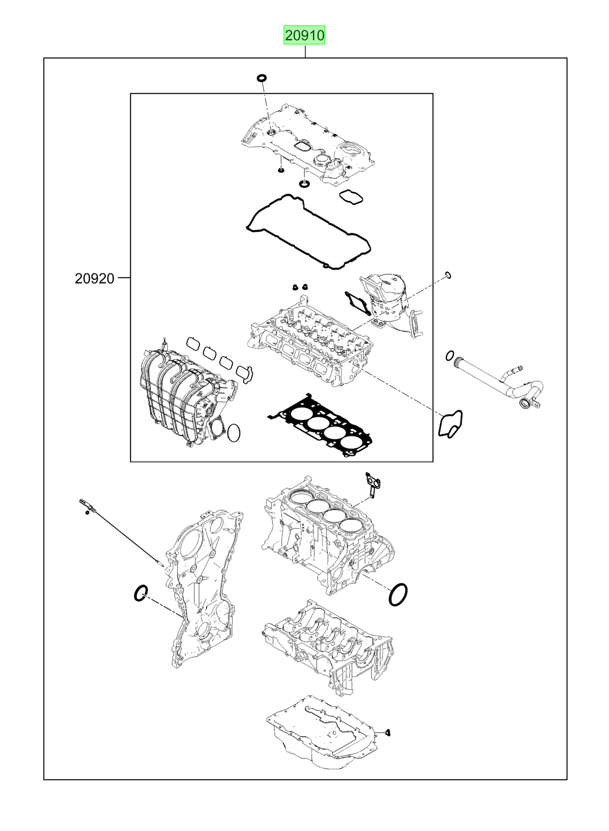 Kit Empaq. Motor Original Para Hyundai Santa Fe 2023-2025