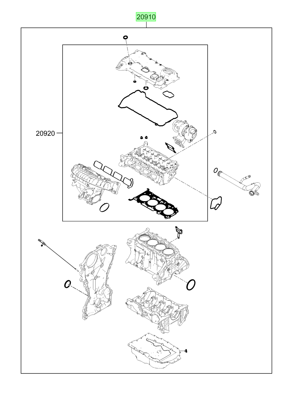 Kit Empaq. Motor Original Para Hyundai Santa Fe 2001-2025