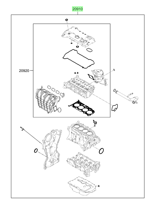 Jgo. Empaq. Motor Original Para Hyundai Santa Fe 2023-2025