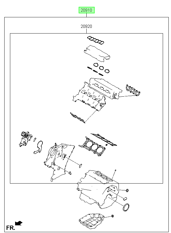 Kit Juntas Motor Original Para Hyundai Santa Fe 2012-2016