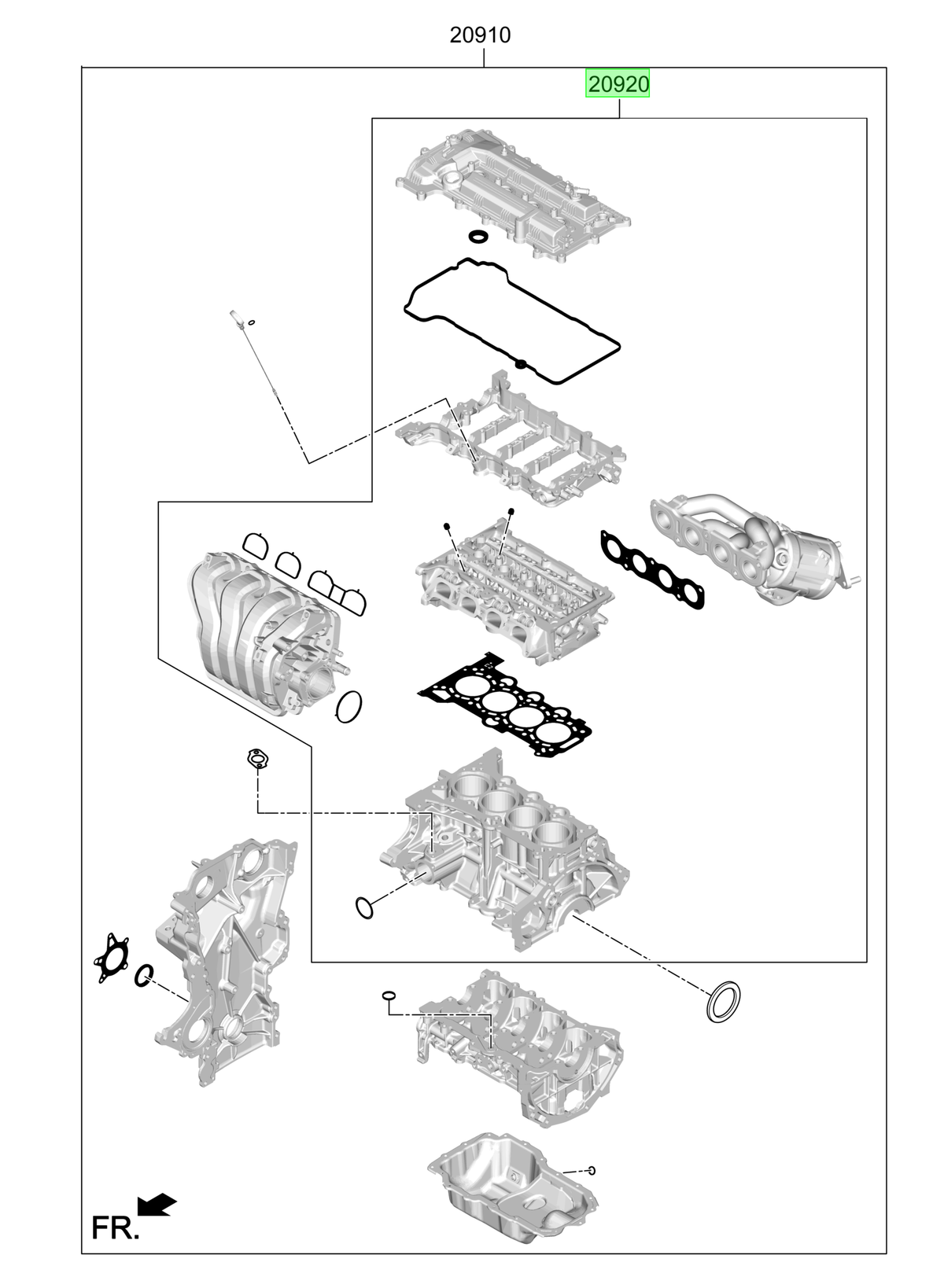 Kit Empaq. Motor Original Para Hyundai Accent 2023-2025