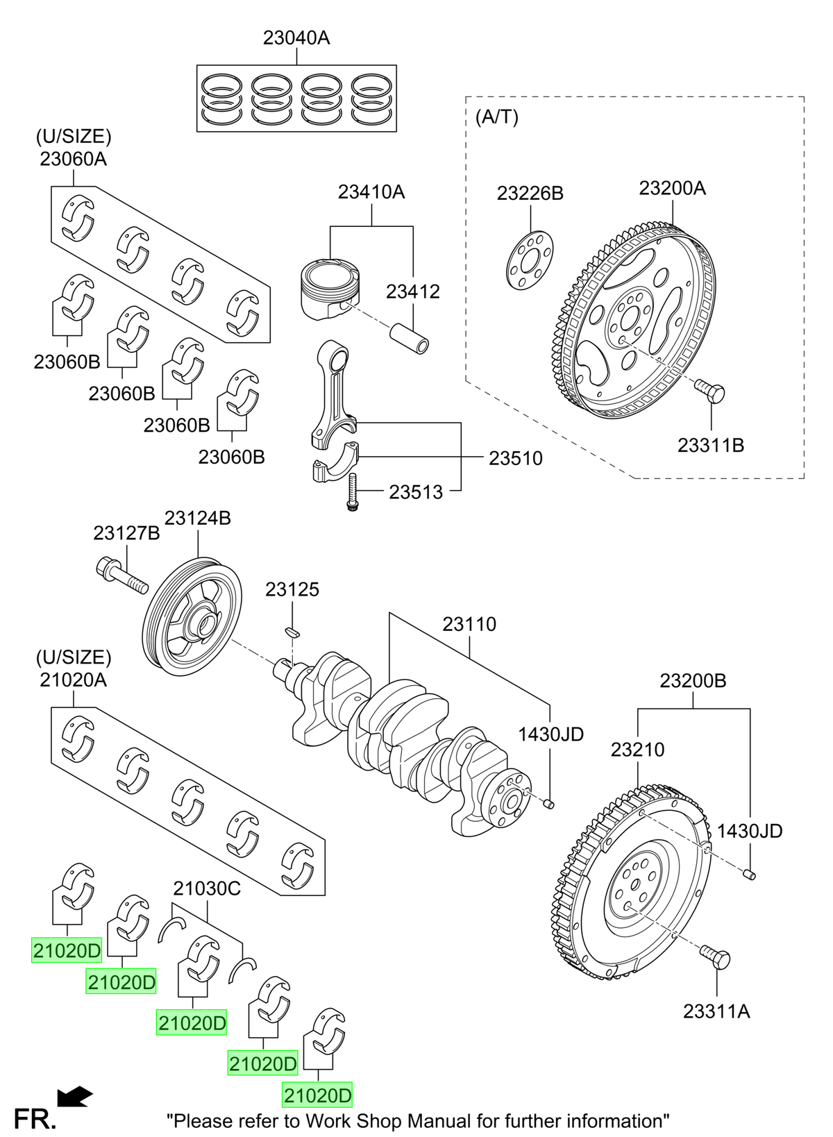 Cojinete Cigüeñal Original Para Hyundai I10 2007-2025