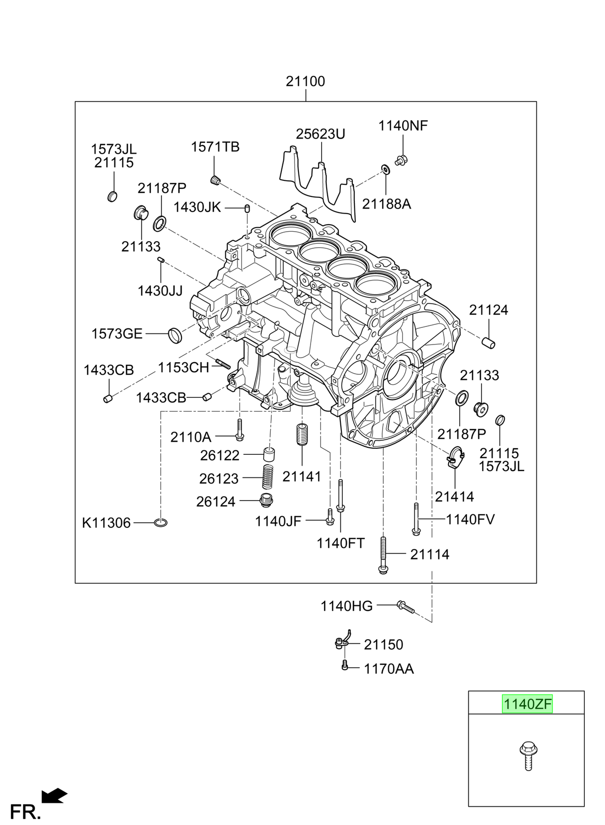 Block Motor Original Para Hyundai Venue 2019-2025