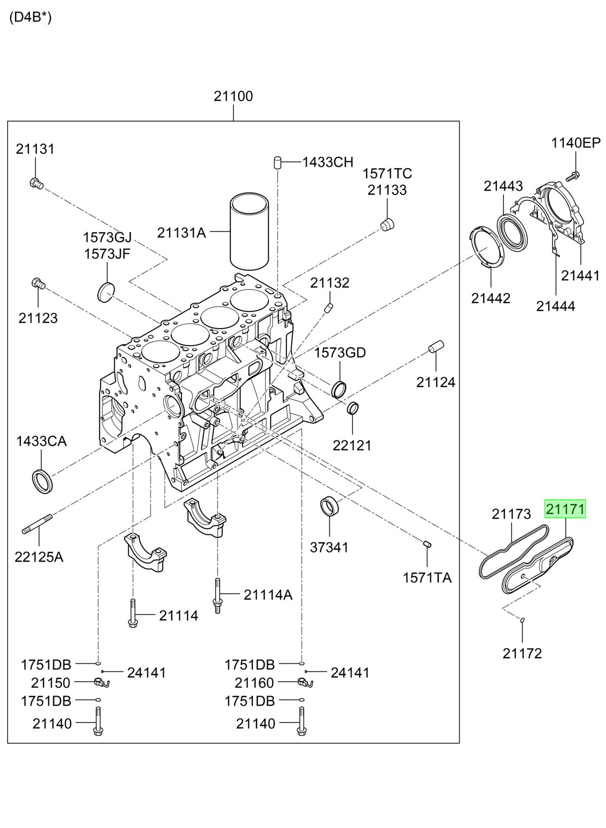 Empaquetadura Tapa Lateral Orig. Para Hyundai H1 Desde 2007