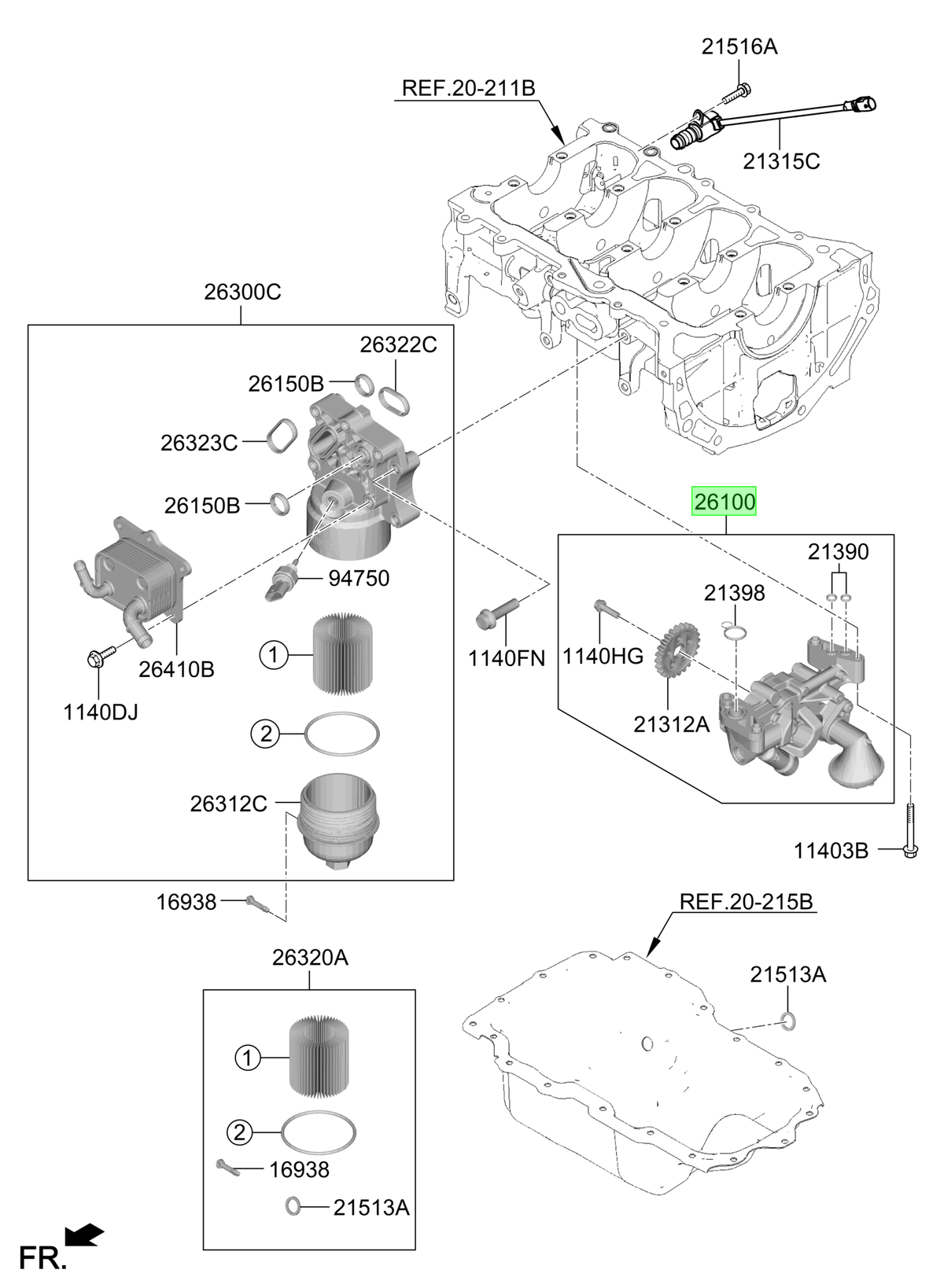 Bomba De Aceite Original Para Hyundai Kona 2020-2025