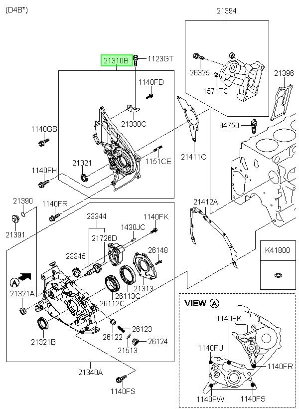 Carcasa Distribucion Del. Orig. Para Hyundai H1 1998-2004