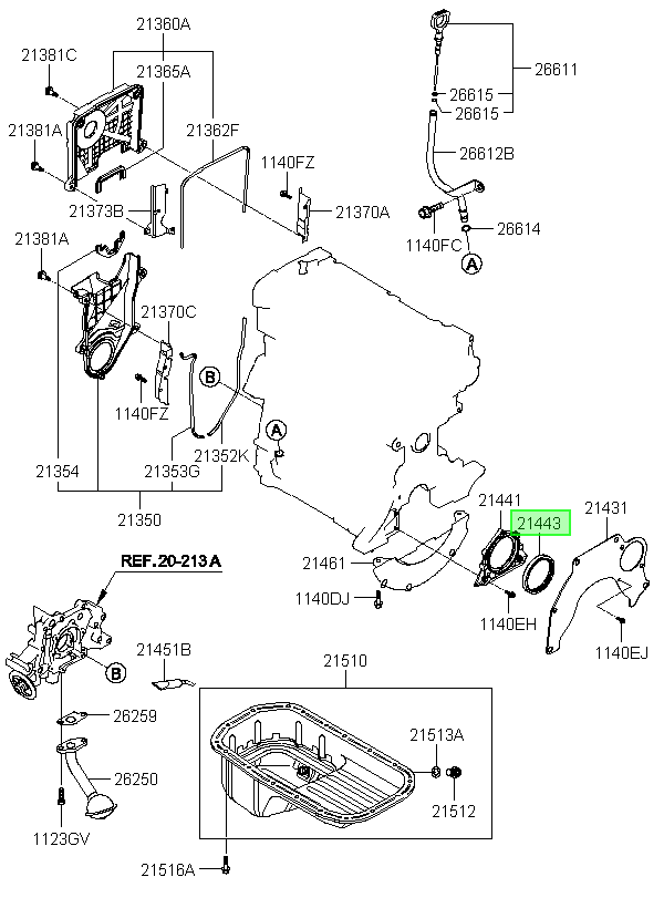 Retén Cig. Tras. Original Para Kia Cerato 2004-2008