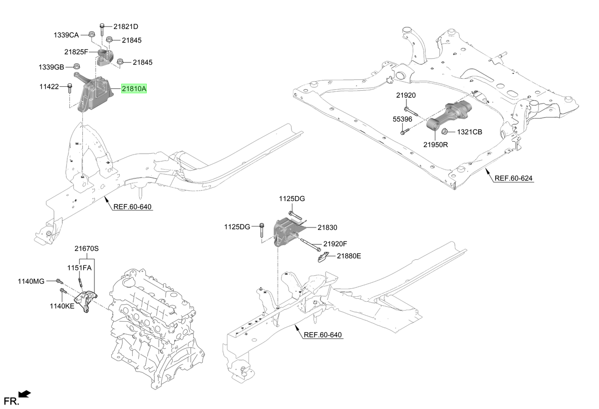 Soporte Motor Original Para Hyundai Kona 2023-2025