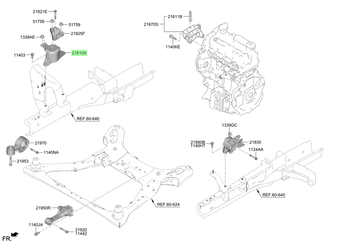 Soporte Motor Rh Original Para Hyundai Staria 2021-2025