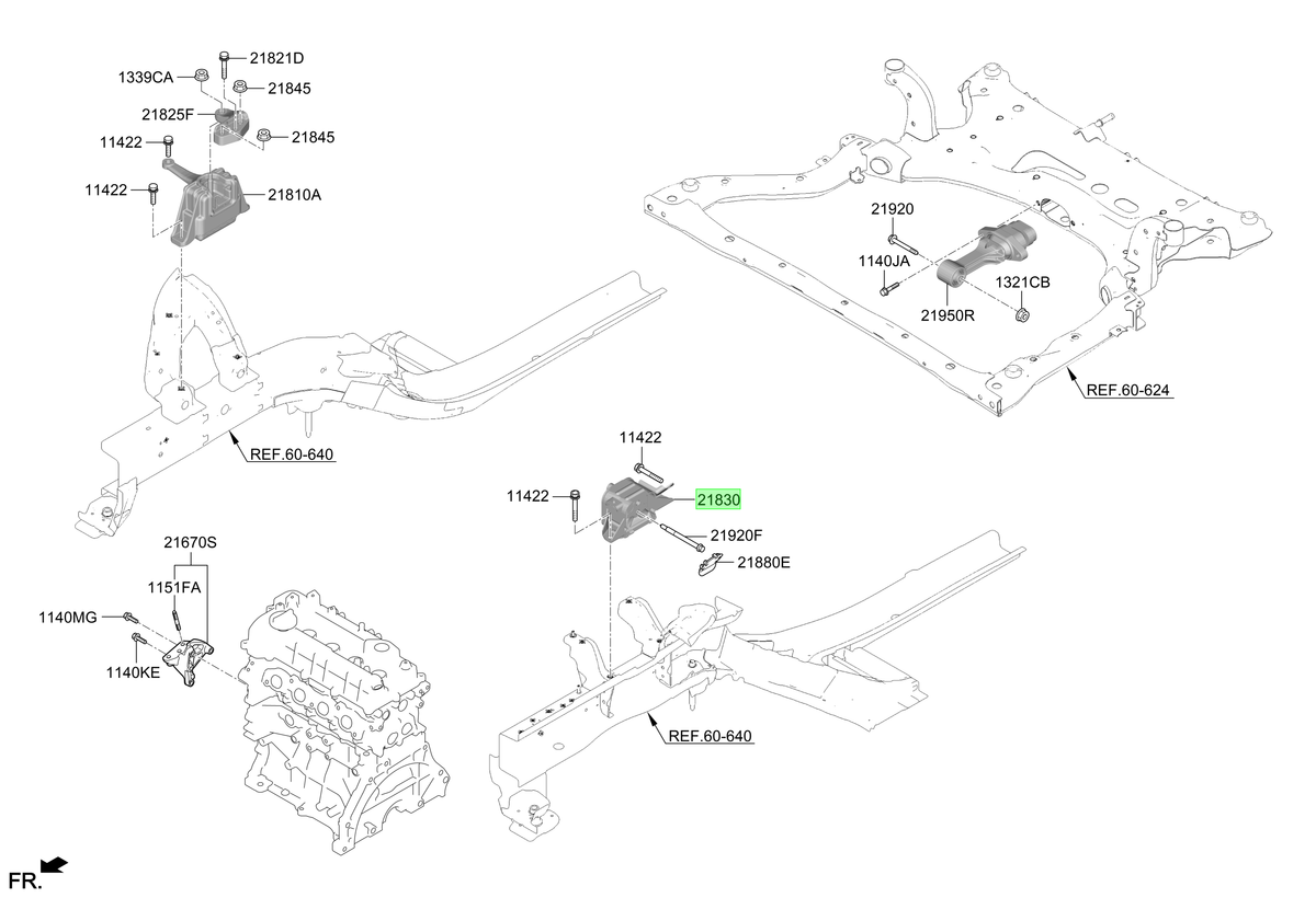 Soporte Motor Izq. Lh Original Para Hyundai Kona 2023-2025