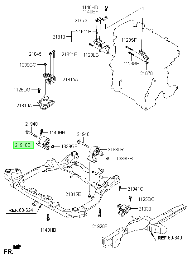 Soporte Motor Delant Orig. Para Hyundai Elantra 2007-2010