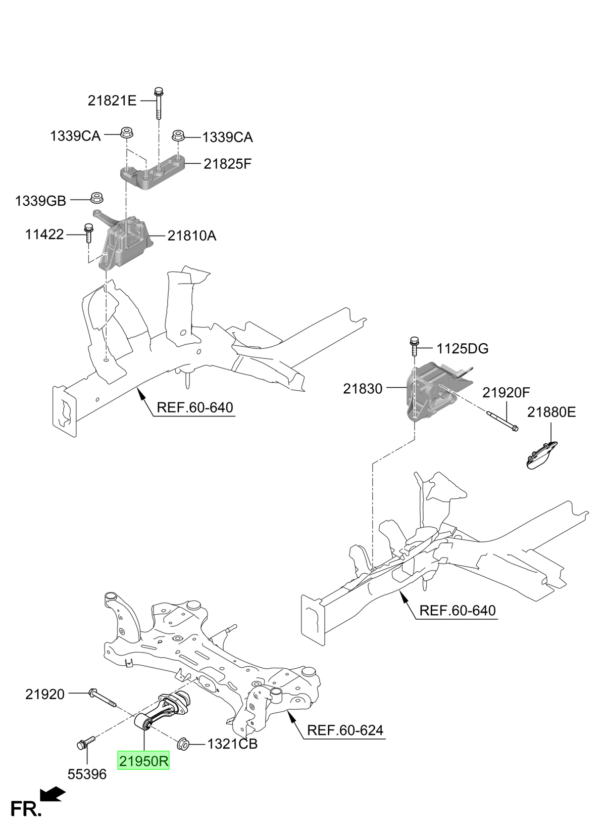 Soporte Motor Tras. Original Para Hyundai Kona 2023-2025