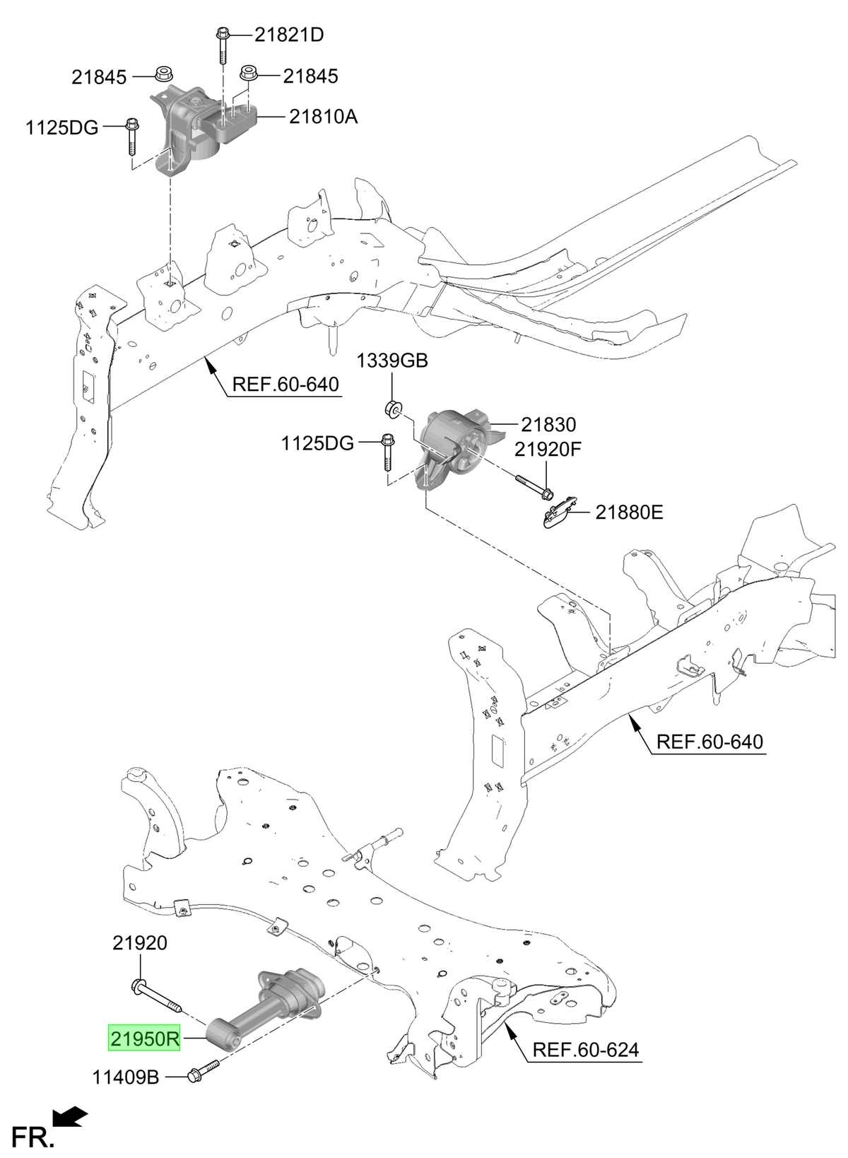 Soporte Motor Tras. Original Para Hyundai I20 2020-2025