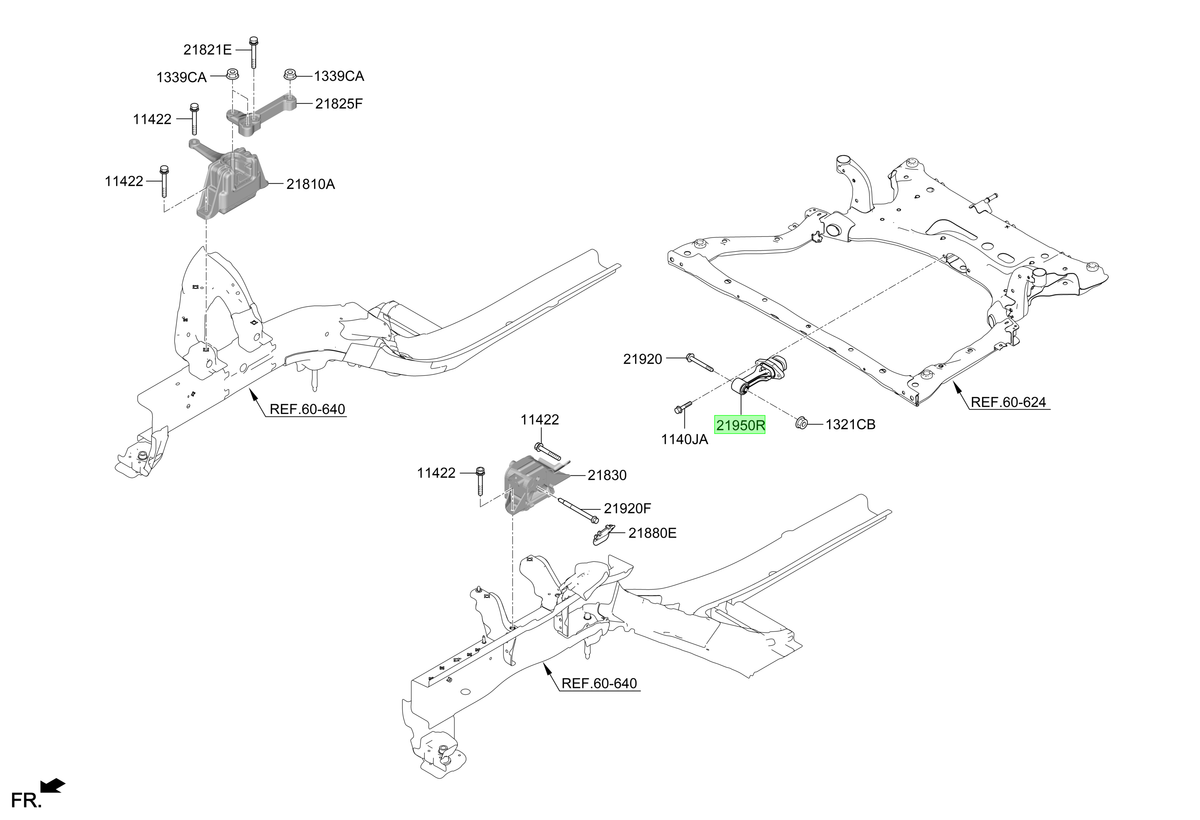 Soporte Motor Tras. Original Para Hyundai Elantra 2021-2025