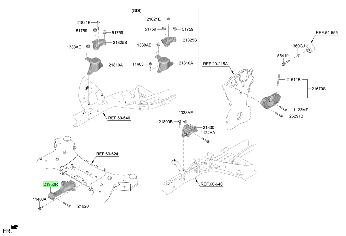 Soporte Motor Tras. Original Para Kia Sorento 2023-2025