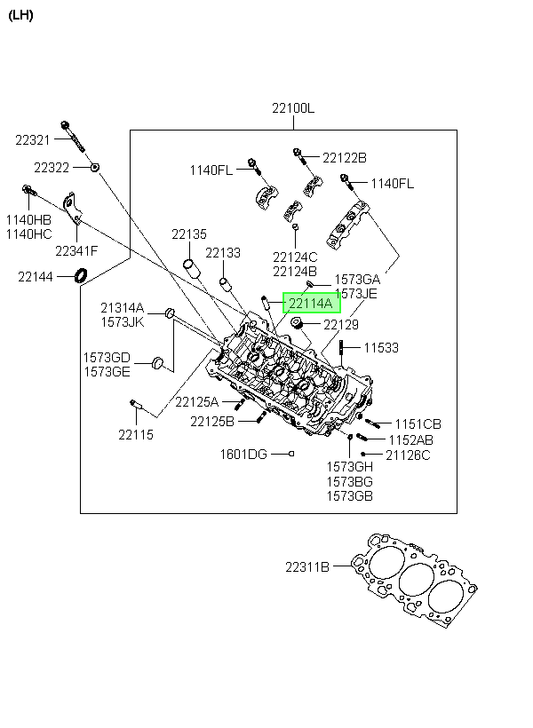 Guia Valvula Admision Orig. Para Hyundai Elantra 2007-2010