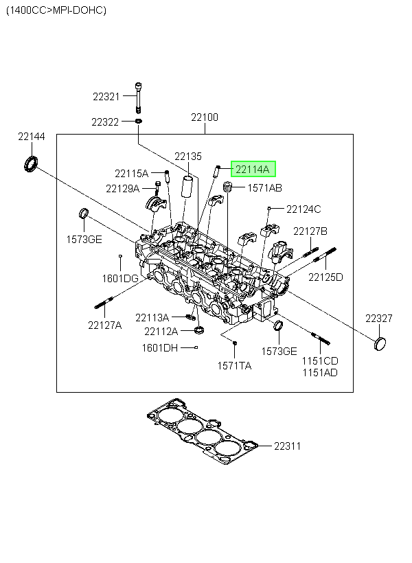 Guia Valvula Escape Orig. Para Hyundai Getz 2003-2011