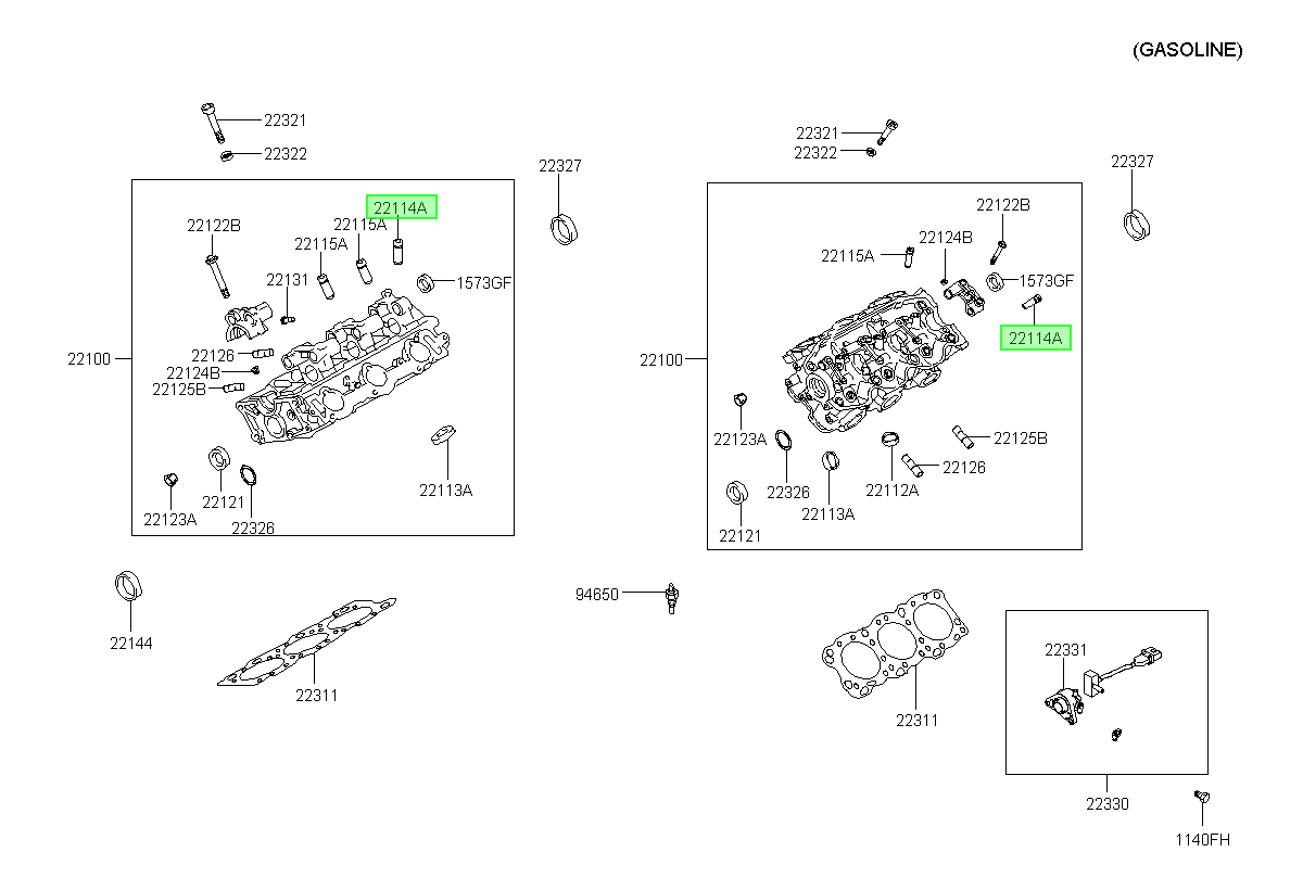 Guia Valvula Admision Orig. Para Hyundai Terracan 2001-2007