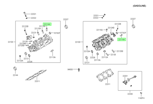 Guia Valvula Admision Orig. Para Hyundai Terracan 2001-2007