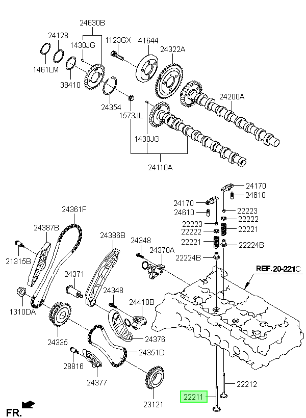 Valv Adm Orig. Para Hyundai Santa Fe 2010-2020