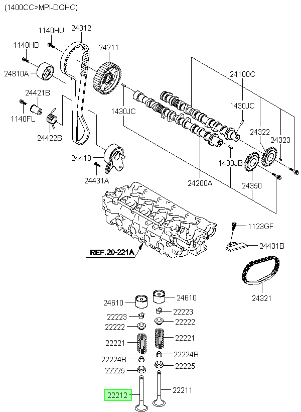 Valvula De Escape Orig. Para Hyundai Coupe 1998-2002