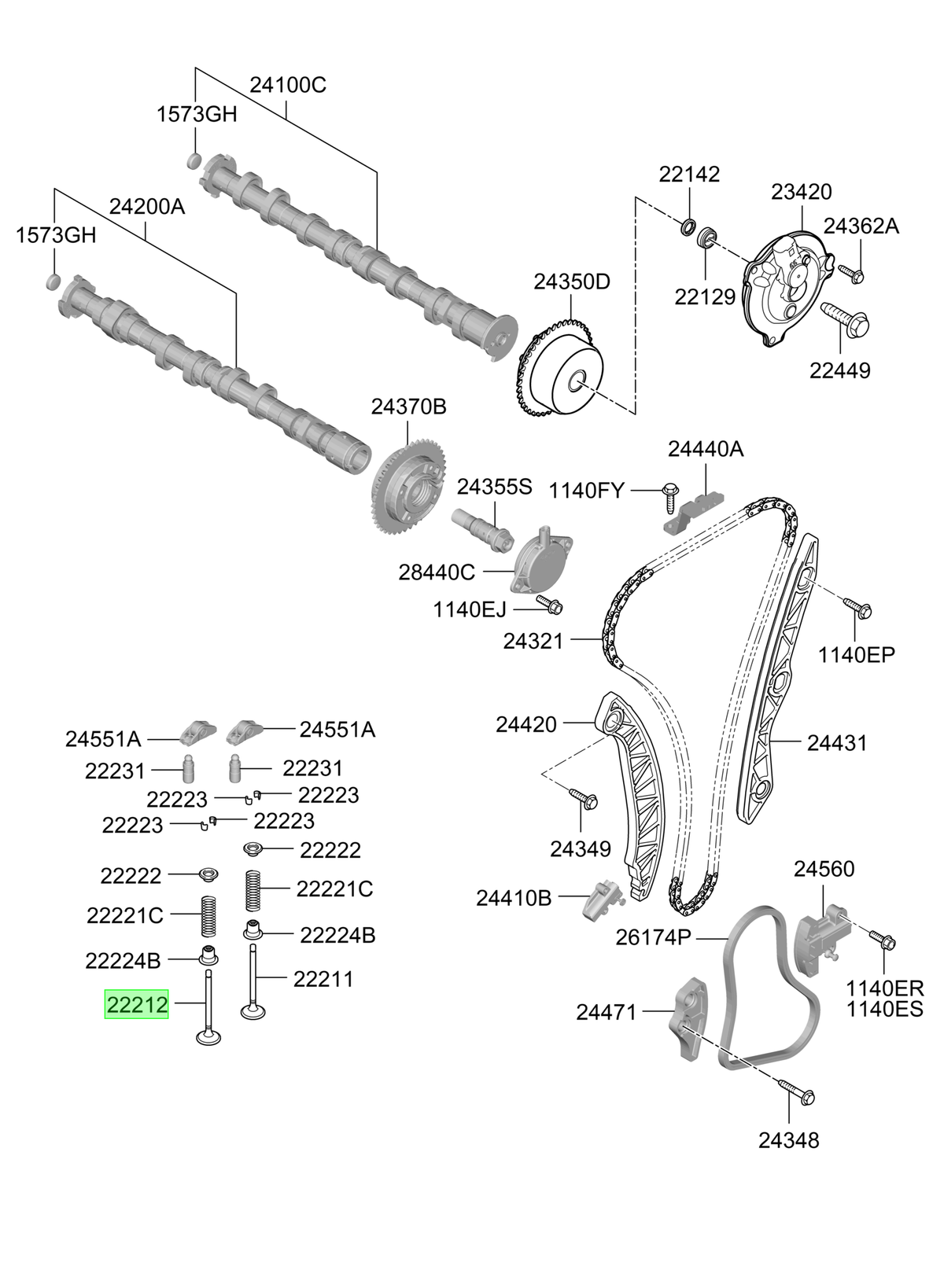 Válvula Escape Original Para Hyundai Sonata 2023-2025