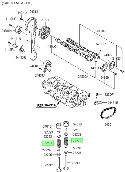 Resorte De Valvula Orig. Para Hyundai Matrix 2003-2005