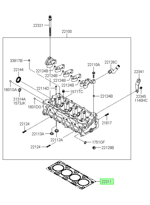 Emp. Culata T=1.3 Orig. Para Hyundai Santa Fe 2006-2012
