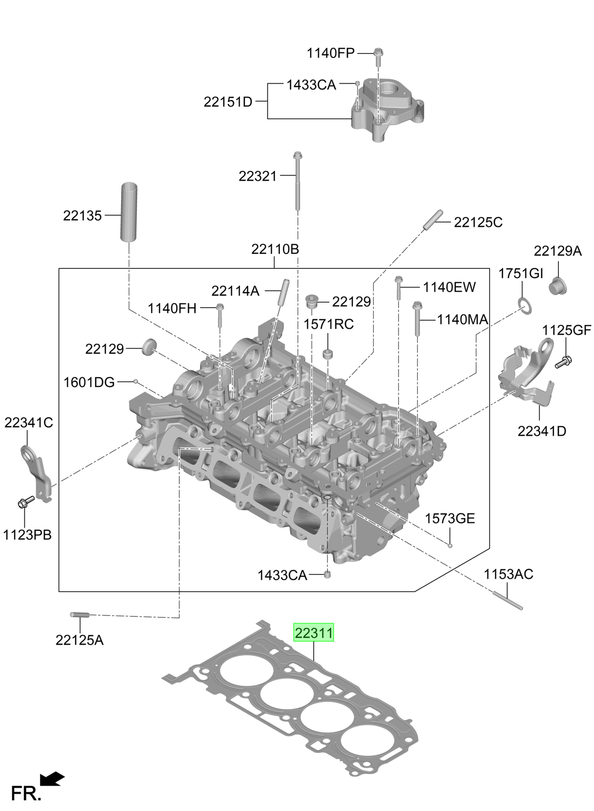 Empaq. Culata Original Para Hyundai Santa Fe 2020-2025