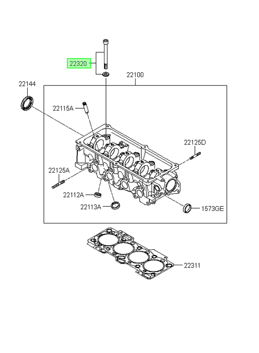 Perno Culata Orig. Para Hyundai Eon 2011-2016