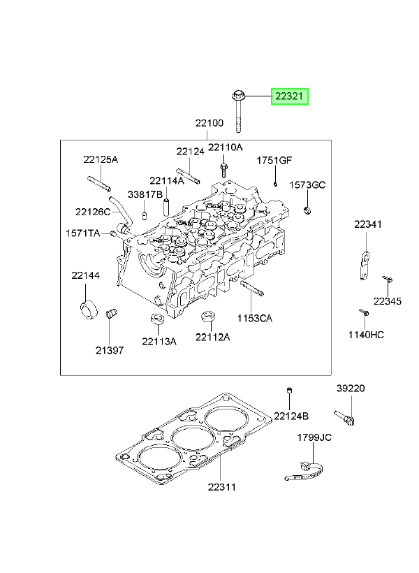 Perno Culata Original Para Hyundai Matrix 2001-2007