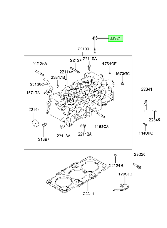 Perno Culata Original Para Kia Carens 2002-2007