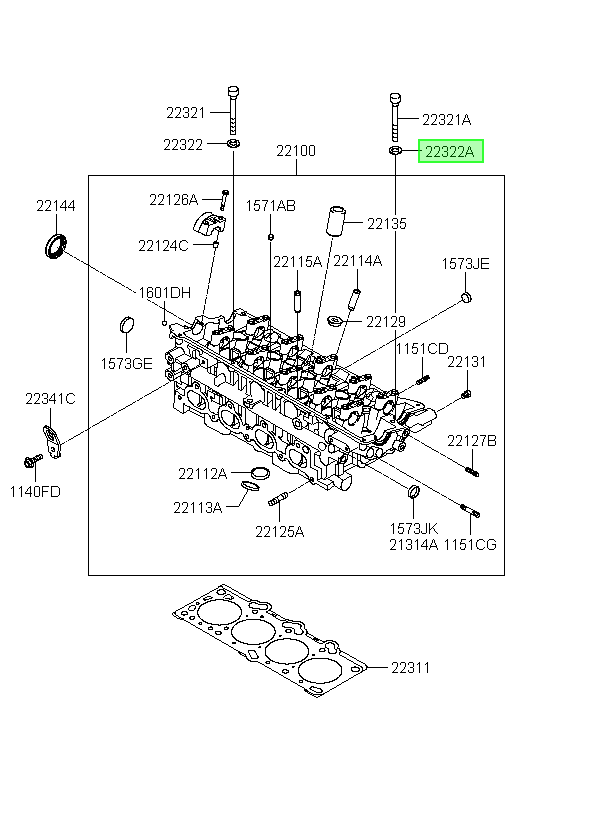 Golilla Perno Culata Orig. Para Hyundai Coupe 2003-2005