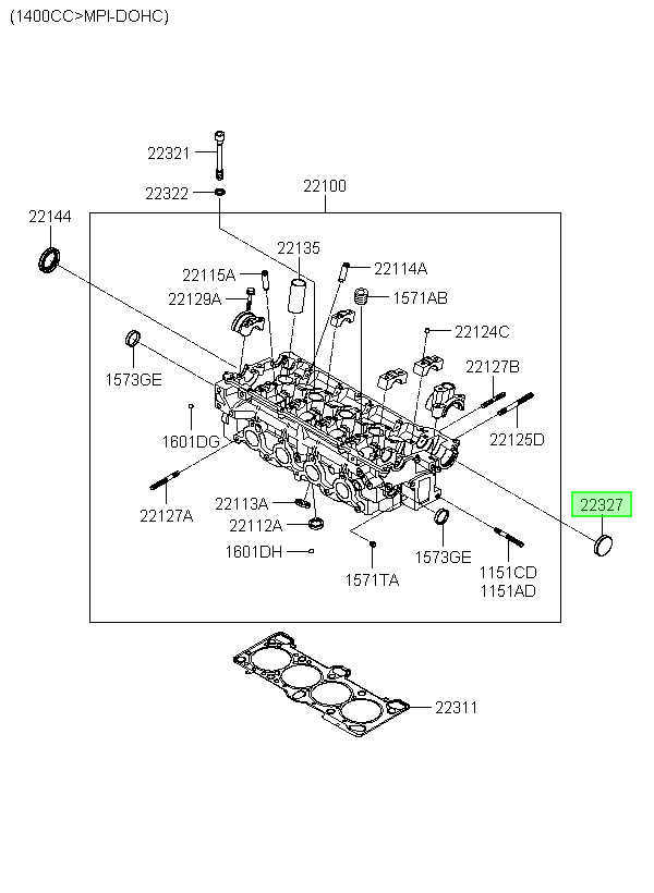 Empaquetadura Eje De Levas Orig. Para Hyundai Getz 2003-2011