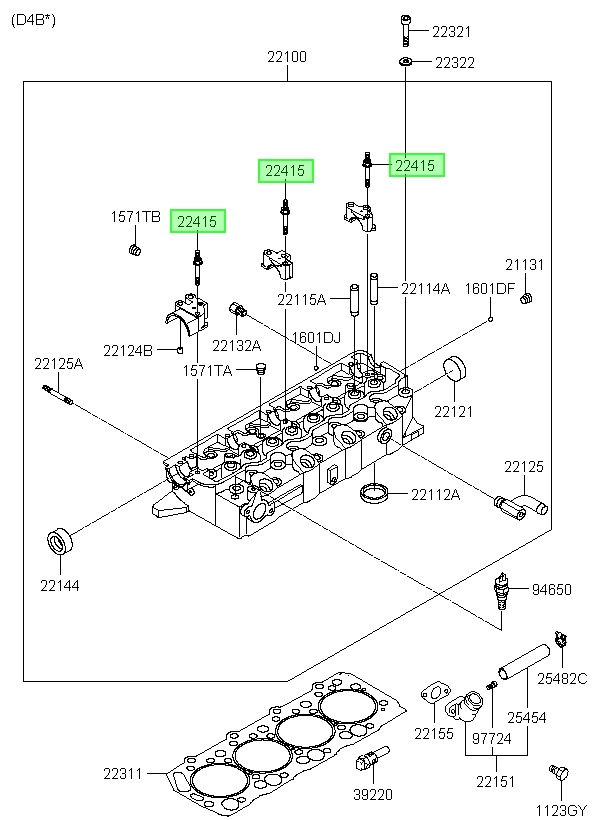 Perno Tapa Valvulas Orig. Para Hyundai Terracan 2001-2007