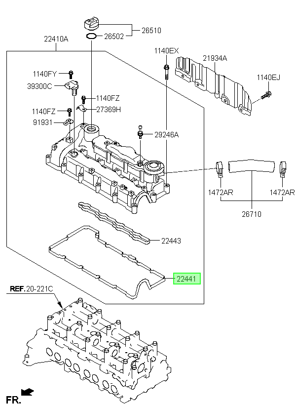 Empaq. T/válvula Original Para Kia Sorento 2014-2021