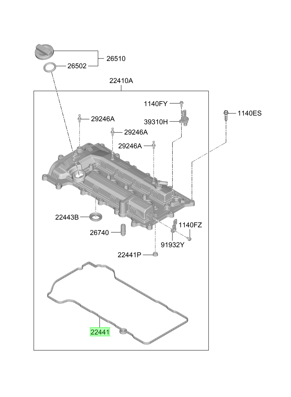 Tapa Válvula Original Para Hyundai Elantra 2024-2025