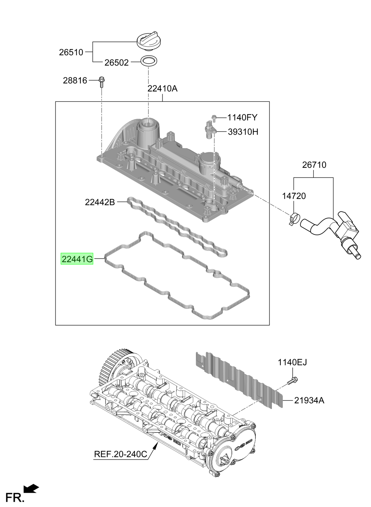 Tapa Válvula Original Para Kia Sorento 2020-2025