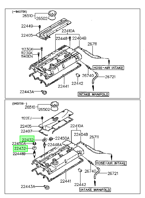 Golilla Tapa Valvula Orig. Para Hyundai Sonata 1994-1998